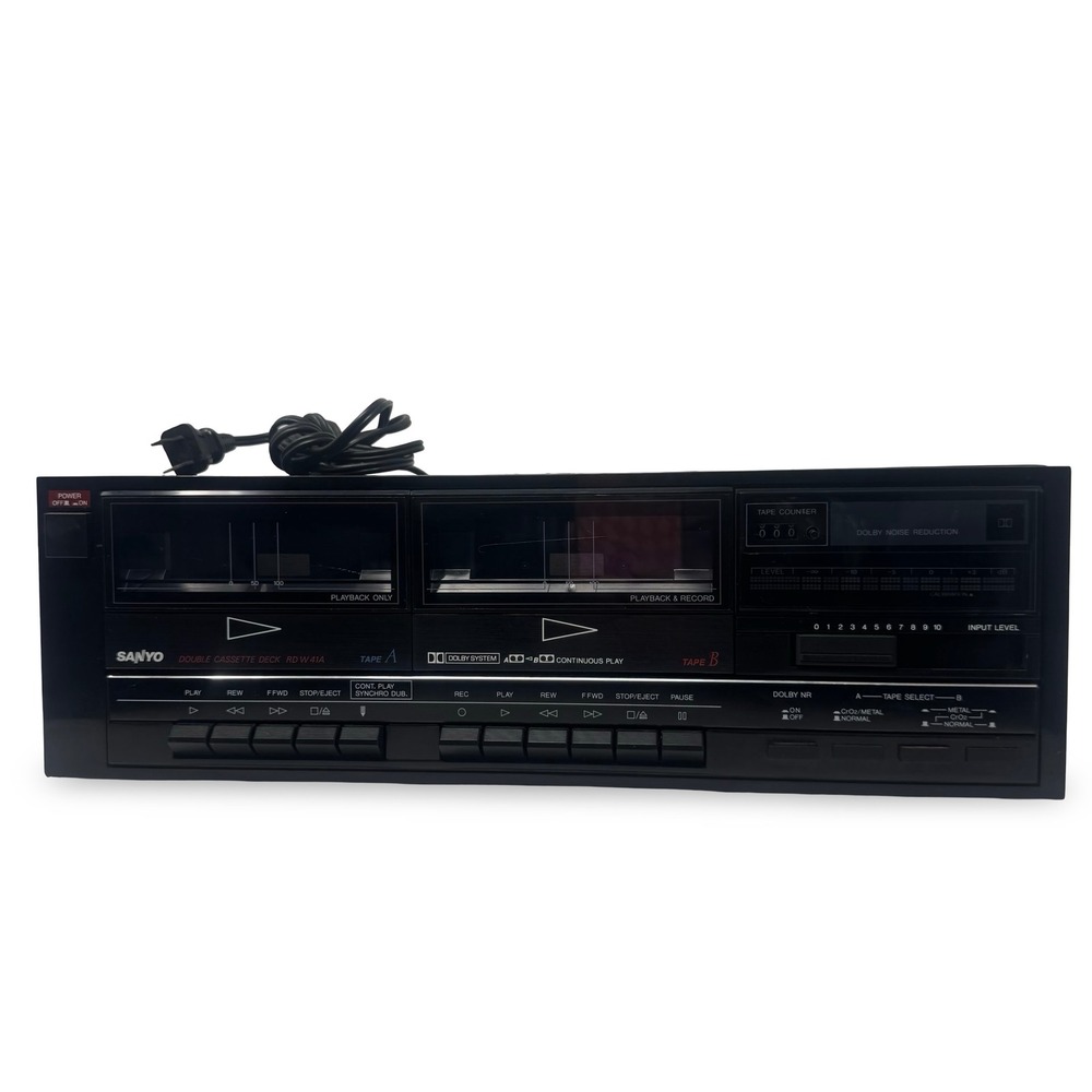 Vintage Sanyo RD-W41a Dual Double Stereo Cassette Tape Deck Recorder Player